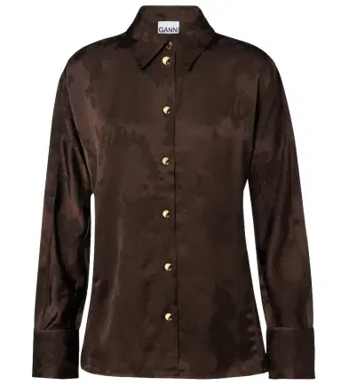 Ganni Satin jacquard shirt | Thumbnail 1 Ganni Satin jacquard shirt | Thumbnail 1