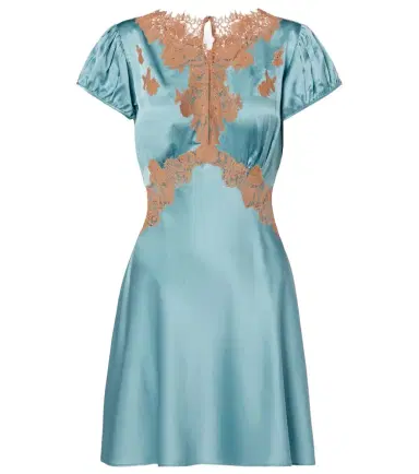 DÔEN Dôen Junia lace-trimmed silk satin minidress | Thumbnail 1 DÔEN Dôen Junia lace-trimmed silk satin minidress | Thumbnail 1