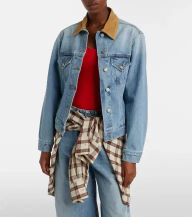 RÓHE Róhe Suede-trimmed denim jacket | Thumbnail 2 RÓHE Róhe Suede-trimmed denim jacket | Thumbnail 2