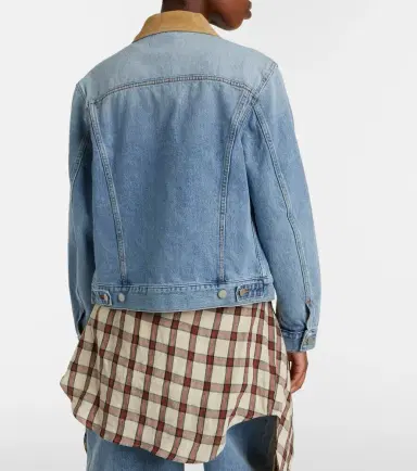 RÓHE Róhe Suede-trimmed denim jacket | Thumbnail 4 RÓHE Róhe Suede-trimmed denim jacket | Thumbnail 4