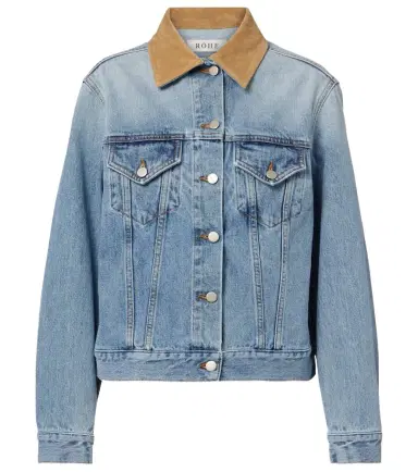 RÓHE Róhe Suede-trimmed denim jacket | Thumbnail 1 RÓHE Róhe Suede-trimmed denim jacket | Thumbnail 1