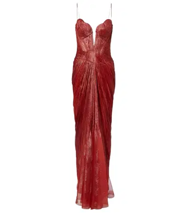 Maria Lucia Hohan Cecilia draped silk muslin bustier gown | Thumbnail 1 Maria Lucia Hohan Cecilia draped silk muslin bustier gown | Thumbnail 1