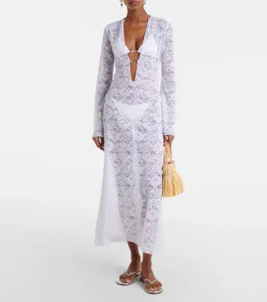 Oséree Oséree Bridal lace beach cover-up | Thumbnail 2 Oséree Oséree Bridal lace beach cover-up | Thumbnail 2