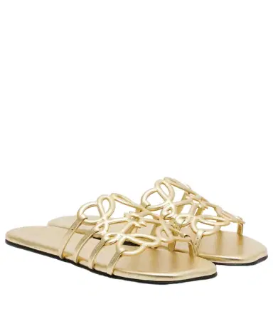 Loewe Paula's Ibiza Petal Anagram leather slides | Thumbnail 1 Loewe Paula's Ibiza Petal Anagram leather slides | Thumbnail 1
