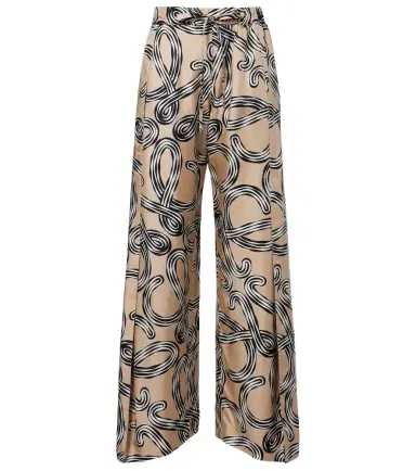 Loewe Paula's Ibiza Anagram silk wide-leg pants | Thumbnail 1 Loewe Paula's Ibiza Anagram silk wide-leg pants | Thumbnail 1