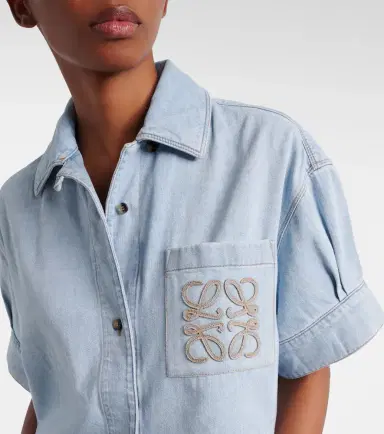 Loewe Paula's Ibiza Anagram cropped denim shirt | Thumbnail 5 Loewe Paula's Ibiza Anagram cropped denim shirt | Thumbnail 5