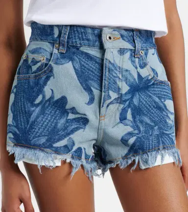Loewe Paula's Ibiza frayed printed denim shorts | Thumbnail 2 Loewe Paula's Ibiza frayed printed denim shorts | Thumbnail 2