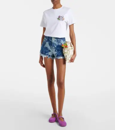 Loewe Paula's Ibiza frayed printed denim shorts | Thumbnail 4 Loewe Paula's Ibiza frayed printed denim shorts | Thumbnail 4