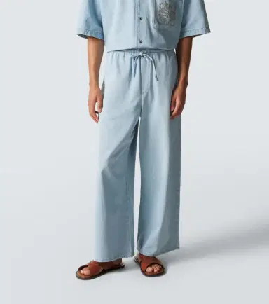 Loewe Paula's Ibiza Anagram denim cropped wide-leg pants | Thumbnail 4 Loewe Paula's Ibiza Anagram denim cropped wide-leg pants | Thumbnail 4