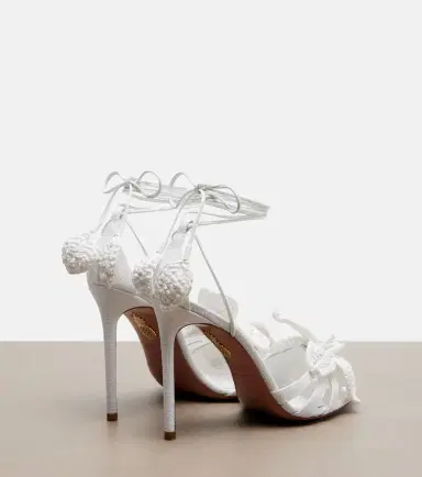 Aquazzura Calypso leather-trimmed raffia sandals | Thumbnail 2 Aquazzura Calypso leather-trimmed raffia sandals | Thumbnail 2