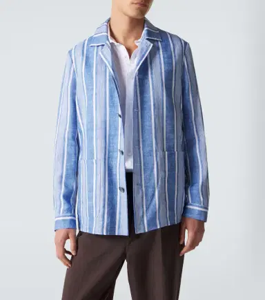 Fedeli Striped linen overshirt | Thumbnail 2 Fedeli Striped linen overshirt | Thumbnail 2
