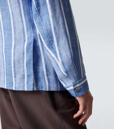Fedeli Striped linen overshirt | Thumbnail 4 Fedeli Striped linen overshirt | Thumbnail 4