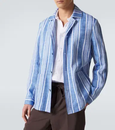 Fedeli Striped linen overshirt | Thumbnail 5 Fedeli Striped linen overshirt | Thumbnail 5