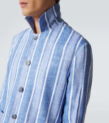 Fedeli Striped linen overshirt | Thumbnail 7 Fedeli Striped linen overshirt | Thumbnail 7