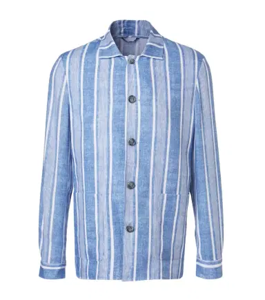 Fedeli Striped linen overshirt | Thumbnail 1 Fedeli Striped linen overshirt | Thumbnail 1