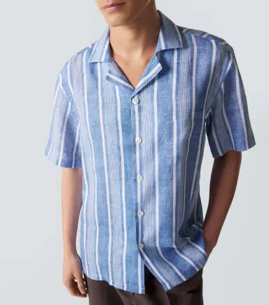 Fedeli Striped linen bowling shirt | Thumbnail 4 Fedeli Striped linen bowling shirt | Thumbnail 4