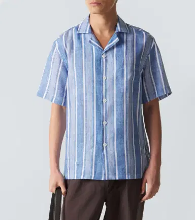 Fedeli Striped linen bowling shirt | Thumbnail 5 Fedeli Striped linen bowling shirt | Thumbnail 5