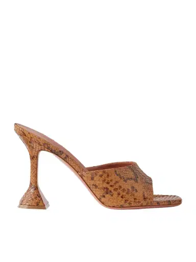 Amina Muaddi Lupita 95 Snake-effect Leather Mules | Thumbnail 1 Amina Muaddi Lupita 95 Snake-effect Leather Mules | Thumbnail 1
