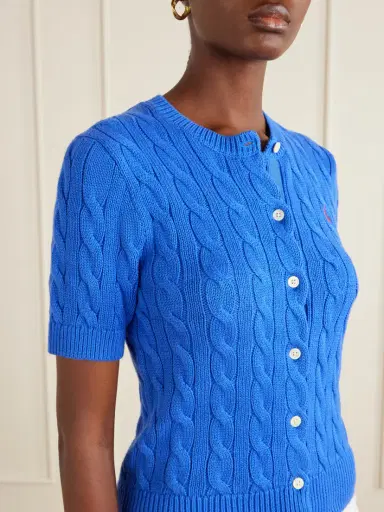 Polo Ralph Lauren Logo-embroidered Cable-knit Cotton Cardigan | Thumbnail 4 Polo Ralph Lauren Logo-embroidered Cable-knit Cotton Cardigan | Thumbnail 4