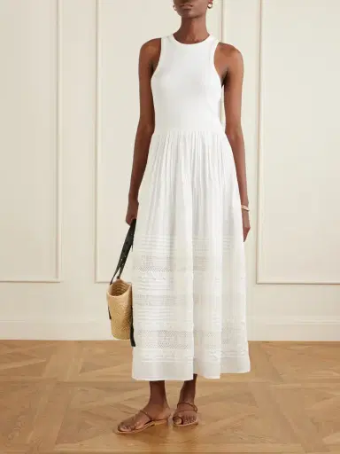 Polo Ralph Lauren Crochet-trimmed Ribbed Cotton-blend Maxi Dress | Thumbnail 2 Polo Ralph Lauren Crochet-trimmed Ribbed Cotton-blend Maxi Dress | Thumbnail 2