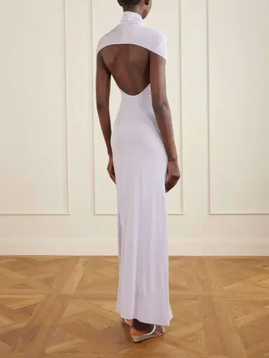 COLLEEN ALLEN Open-back Jersey Turtleneck Gown | Thumbnail 3 COLLEEN ALLEN Open-back Jersey Turtleneck Gown | Thumbnail 3