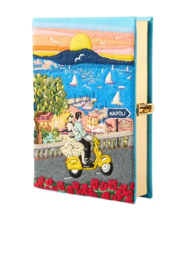 Olympia Le-Tan Napoli Appliquéd Embroidered Canvas Clutch | Thumbnail 1 Olympia Le-Tan Napoli Appliquéd Embroidered Canvas Clutch | Thumbnail 1