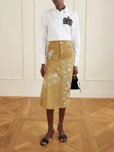 Erdem Embellished Lace-trimmed Organic Cotton-poplin Shirt | Thumbnail 2 Erdem Embellished Lace-trimmed Organic Cotton-poplin Shirt | Thumbnail 2