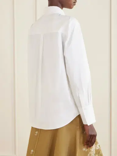 Erdem Embellished Lace-trimmed Organic Cotton-poplin Shirt | Thumbnail 4 Erdem Embellished Lace-trimmed Organic Cotton-poplin Shirt | Thumbnail 4