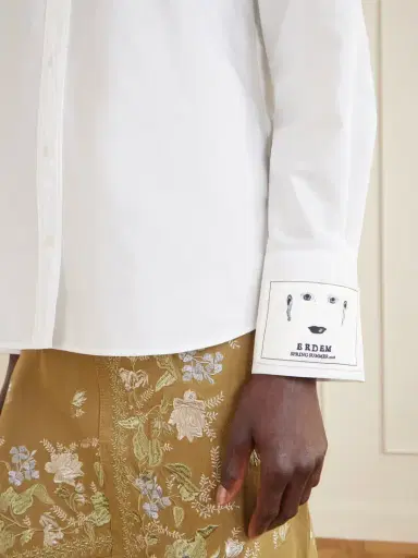 Erdem Embellished Lace-trimmed Organic Cotton-poplin Shirt | Thumbnail 5 Erdem Embellished Lace-trimmed Organic Cotton-poplin Shirt | Thumbnail 5