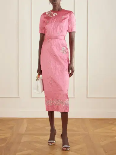 Erdem Embellished Crinkled-satin Midi Dress | Thumbnail 2 Erdem Embellished Crinkled-satin Midi Dress | Thumbnail 2