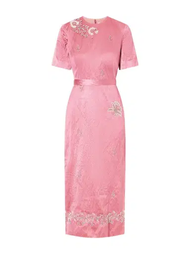 Erdem Embellished Crinkled-satin Midi Dress | Thumbnail 1 Erdem Embellished Crinkled-satin Midi Dress | Thumbnail 1