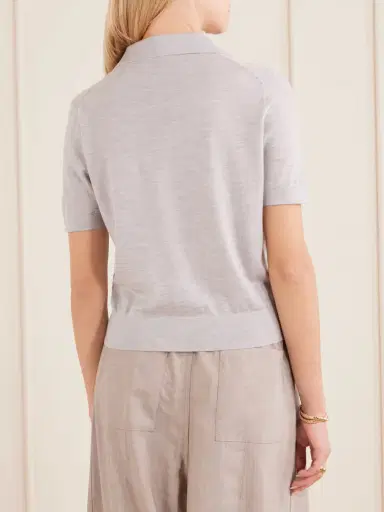 Anine Bing Moni Wool And Cashmere-blend Polo Sweater | Thumbnail 3 Anine Bing Moni Wool And Cashmere-blend Polo Sweater | Thumbnail 3