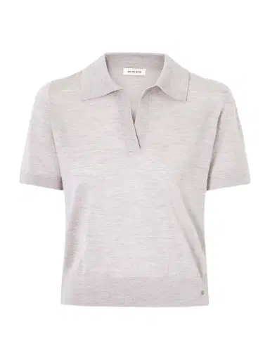 Anine Bing Moni Wool And Cashmere-blend Polo Sweater | Thumbnail 1 Anine Bing Moni Wool And Cashmere-blend Polo Sweater | Thumbnail 1