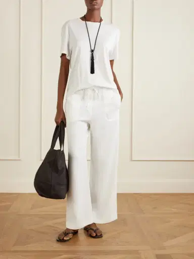 TOTEME Striped Woven Wide-leg Pants | Thumbnail 2 TOTEME Striped Woven Wide-leg Pants | Thumbnail 2