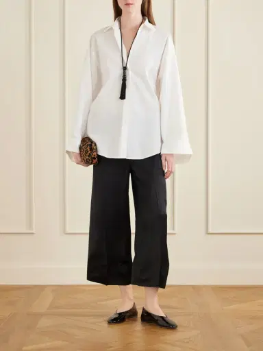 TOTEME Drawstring Wide-leg Satin Pants | Thumbnail 2 TOTEME Drawstring Wide-leg Satin Pants | Thumbnail 2