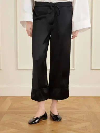 TOTEME Drawstring Wide-leg Satin Pants | Thumbnail 3 TOTEME Drawstring Wide-leg Satin Pants | Thumbnail 3