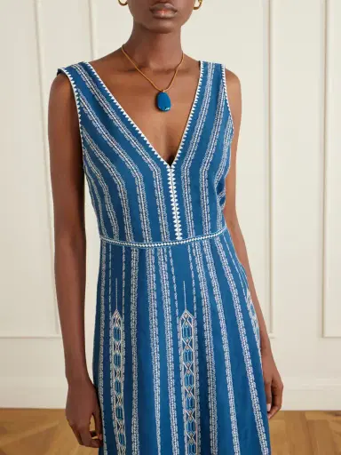 Emporio Sirenuse Nellie Embroidered Cotton And Linen-blend Maxi Dress | Thumbnail 4 Emporio Sirenuse Nellie Embroidered Cotton And Linen-blend Maxi Dress | Thumbnail 4