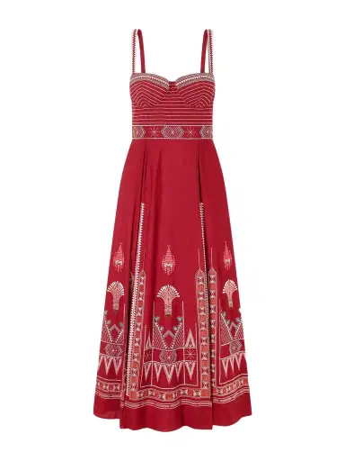 Emporio Sirenuse Elida Embroidered Linen And Cotton-blend Maxi Dress | Thumbnail 1 Emporio Sirenuse Elida Embroidered Linen And Cotton-blend Maxi Dress | Thumbnail 1