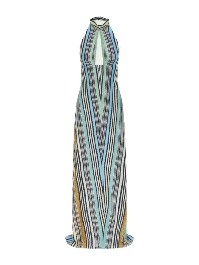 Missoni Striped Metallic Crochet-knit Maxi Dress