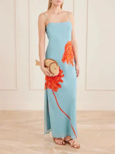 Staud Pesce Leather-trimmed Raffia Clutch | Thumbnail 3 Staud Pesce Leather-trimmed Raffia Clutch | Thumbnail 3