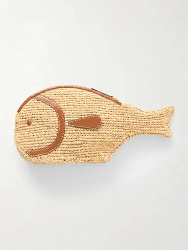 Staud Pesce Leather-trimmed Raffia Clutch | Thumbnail 4 Staud Pesce Leather-trimmed Raffia Clutch | Thumbnail 4