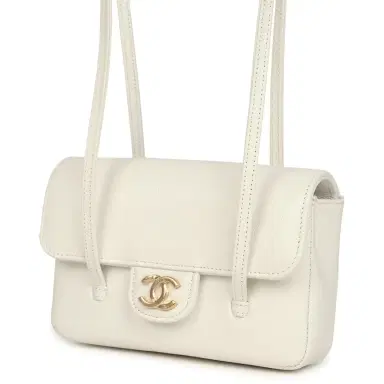 Chanel Chanel Mini Preppy Coco Clutch with Straps White Shiny Caviar Brushed Gold Hardware | Thumbnail 5 Chanel Chanel Mini Preppy Coco Clutch with Straps White Shiny Caviar Brushed Gold Hardware | Thumbnail 5
