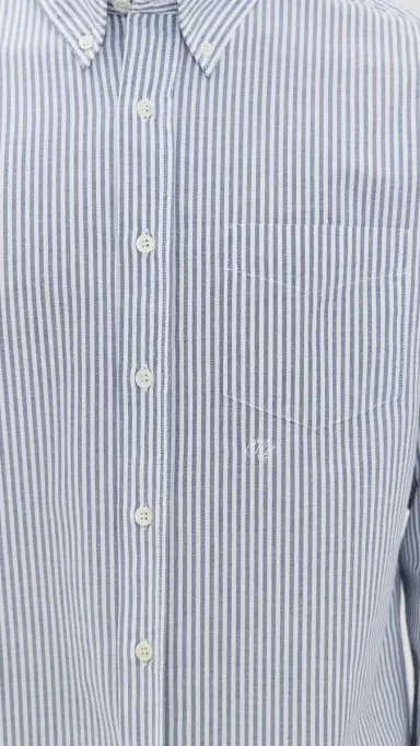 Knickerbocker Beefy Cotton Oxford Shirt Navy tripe | Thumbnail 6 Knickerbocker Beefy Cotton Oxford Shirt Navy tripe | Thumbnail 6