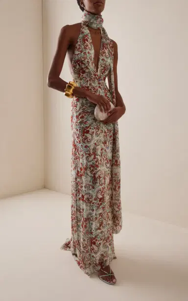 De La Vali Exclusive La Isla Formentera Chiffon Maxi Dress | Thumbnail 2 De La Vali Exclusive La Isla Formentera Chiffon Maxi Dress | Thumbnail 2