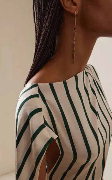 Le Sundial Jackie Earrings Pink Green | Thumbnail 2 Le Sundial Jackie Earrings Pink Green | Thumbnail 2