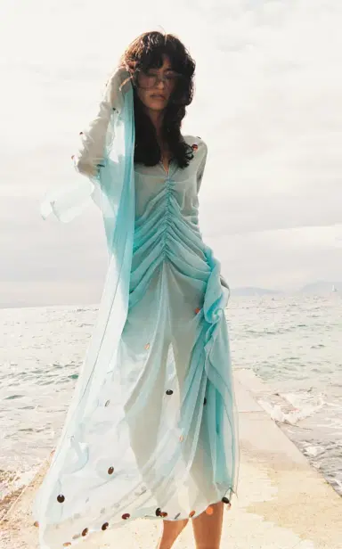 SIEDRÉS Exclusive La Isla Ruched Sequined Chiffon Maxi Dress | Thumbnail 2 SIEDRÉS Exclusive La Isla Ruched Sequined Chiffon Maxi Dress | Thumbnail 2