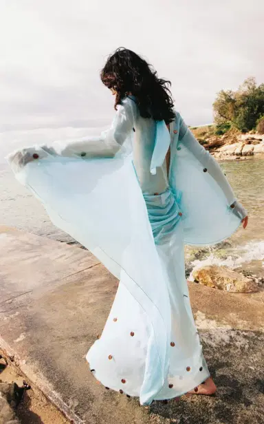SIEDRÉS Exclusive La Isla Ruched Sequined Chiffon Maxi Dress | Thumbnail 3 SIEDRÉS Exclusive La Isla Ruched Sequined Chiffon Maxi Dress | Thumbnail 3
