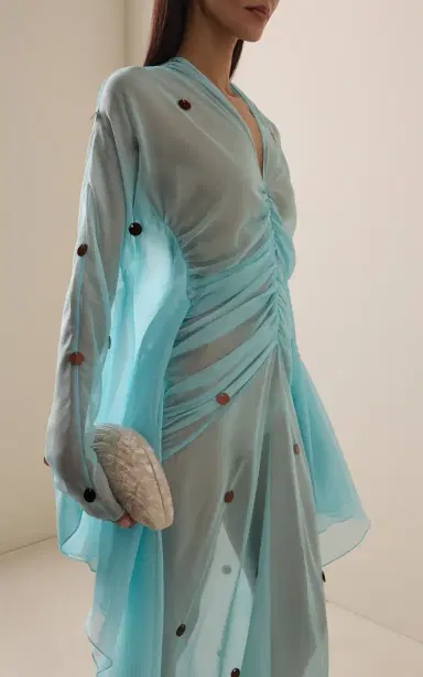 SIEDRÉS Exclusive La Isla Ruched Sequined Chiffon Maxi Dress | Thumbnail 5 SIEDRÉS Exclusive La Isla Ruched Sequined Chiffon Maxi Dress | Thumbnail 5