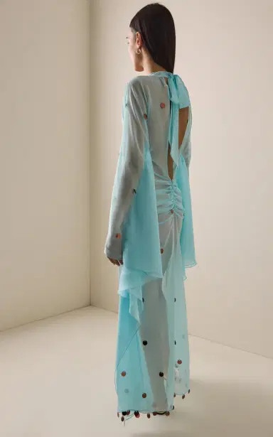 SIEDRÉS Exclusive La Isla Ruched Sequined Chiffon Maxi Dress | Thumbnail 6 SIEDRÉS Exclusive La Isla Ruched Sequined Chiffon Maxi Dress | Thumbnail 6