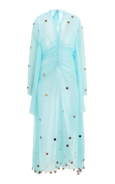 SIEDRÉS Exclusive La Isla Ruched Sequined Chiffon Maxi Dress | Thumbnail 8 SIEDRÉS Exclusive La Isla Ruched Sequined Chiffon Maxi Dress | Thumbnail 8